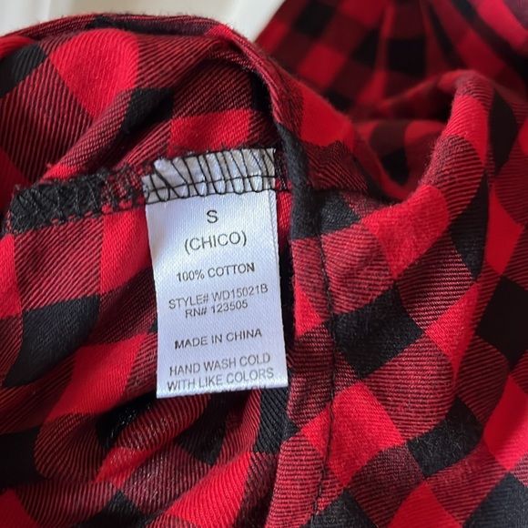 Christmas Red Plaid Long Sleeve Girls Shirt Dress Youth Size Small - Picture 9 of 12
